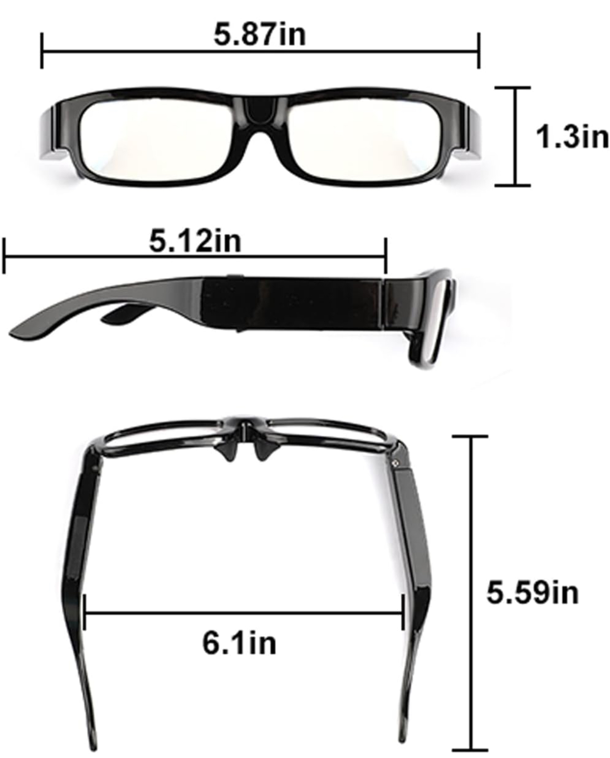 2160P 時尚黑框無孔眼鏡造型微型針孔攝影機(64G)