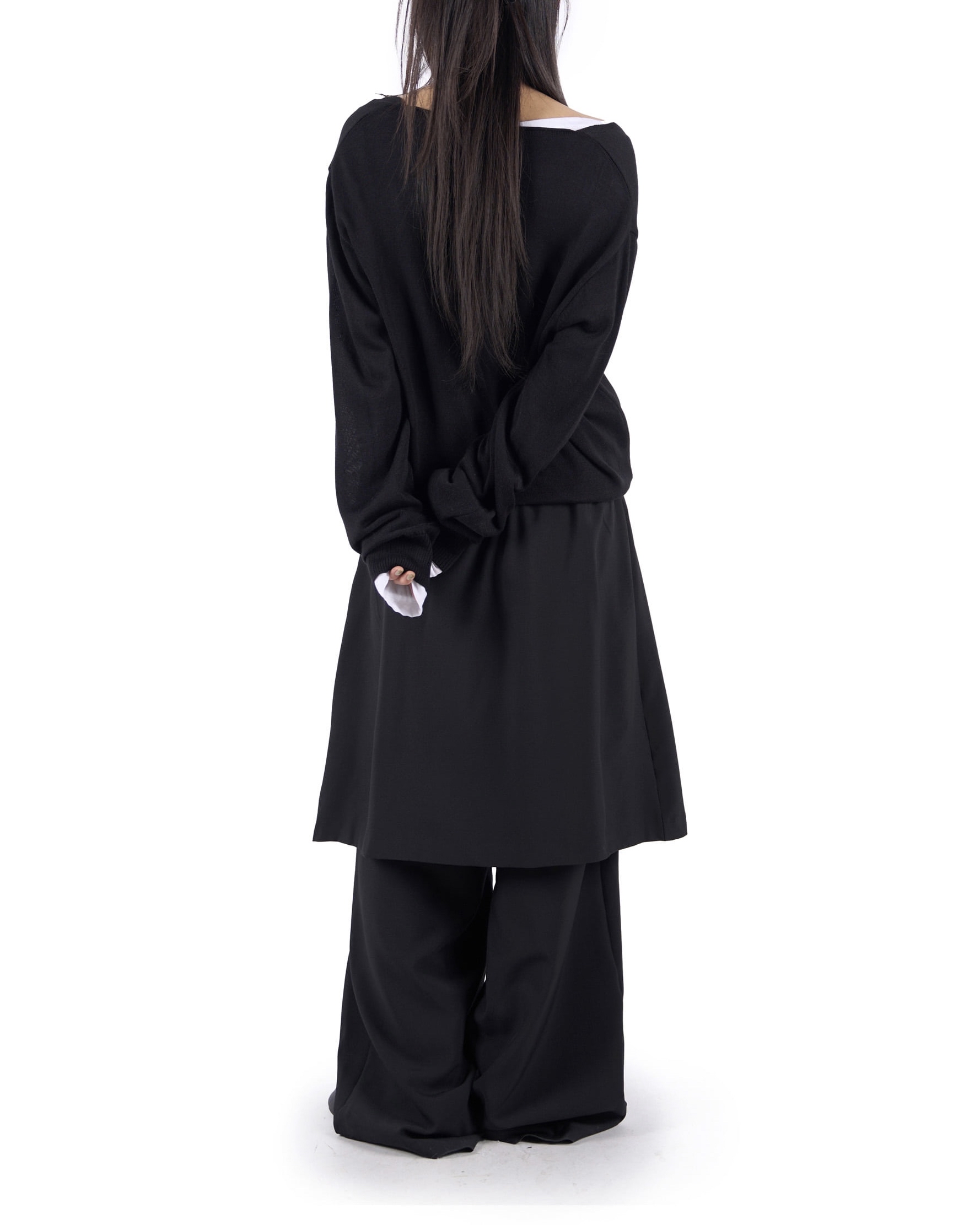 Pleated Layered Skirt Pants