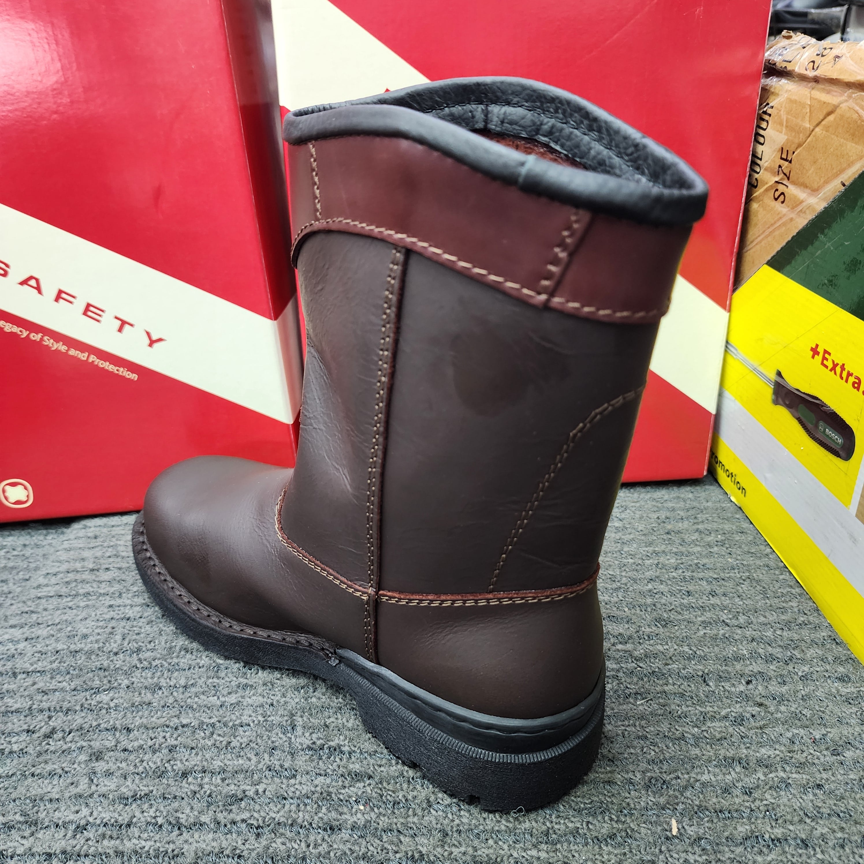 KicKers Safety Shoes KK 603 SIRIM DOSH High Cut Black Cherry Pull up Steel Plate Toe Cap Kasut Keselamatan