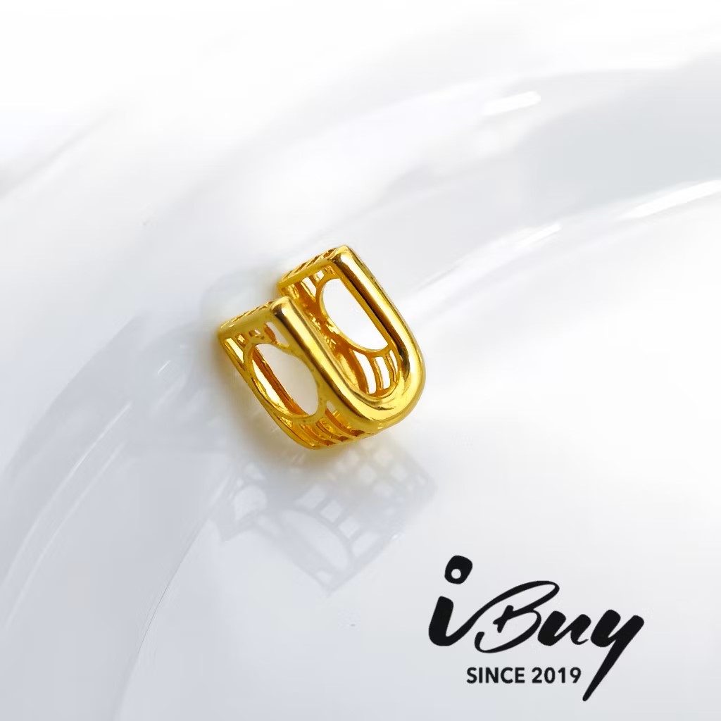 916 GOLD H ALPHABET CHARM BEAD 916 金 H 字母串咀
