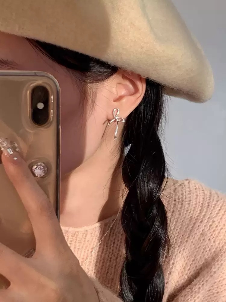 韩版蝴蝶结耳钉