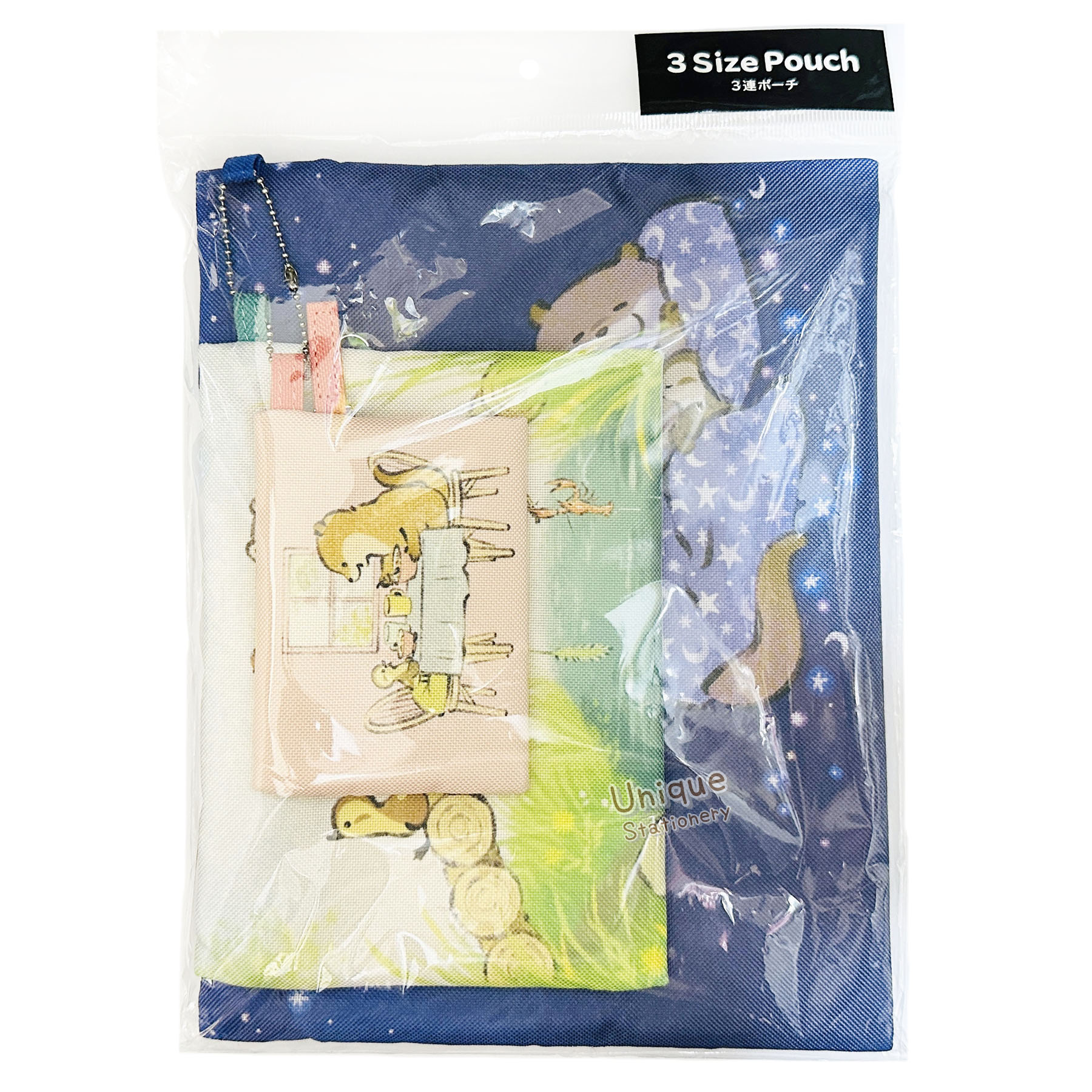 現貨｜【一套三個】可愛謊言的水獺 Kawaiiusono Kawauso 日版 收納袋 套裝 3 Size Pouch (KUK-114)