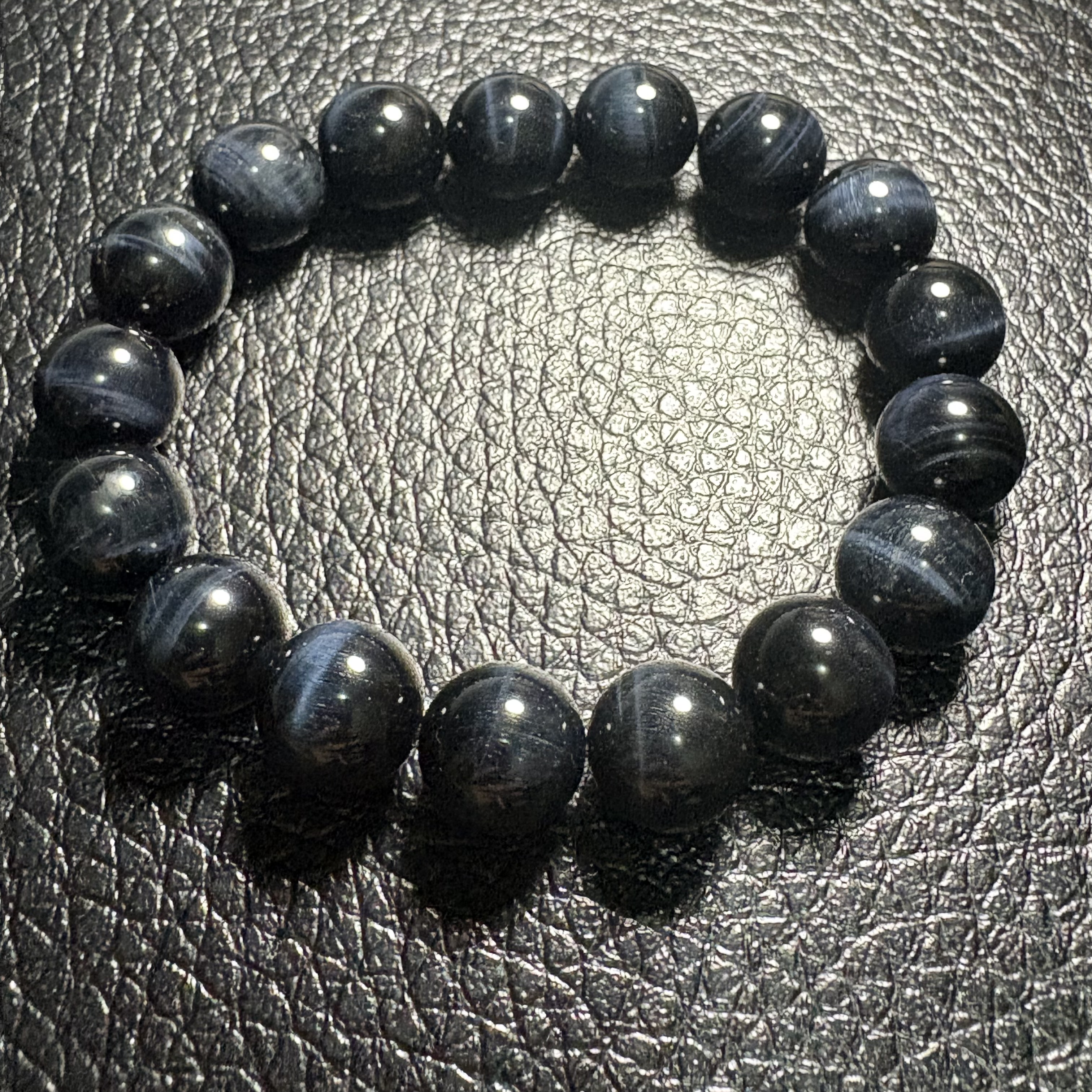 藍虎眼石手串 No.3571| 規格：11.5mm珠15.5cm 手圈