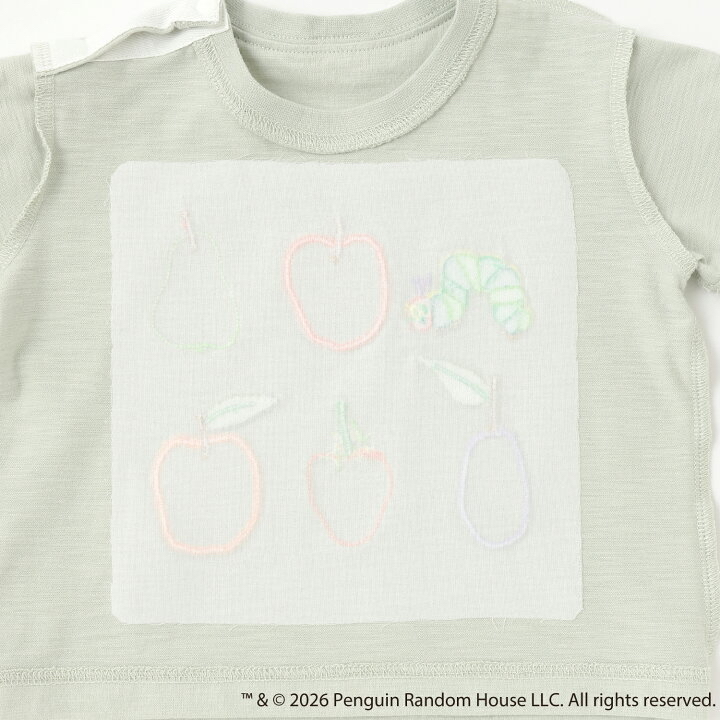 🇯🇵預訂 日本直送🇯🇵Petit Main x 好餓的毛毛蟲系列兩色水果刺繡貼花短袖T恤