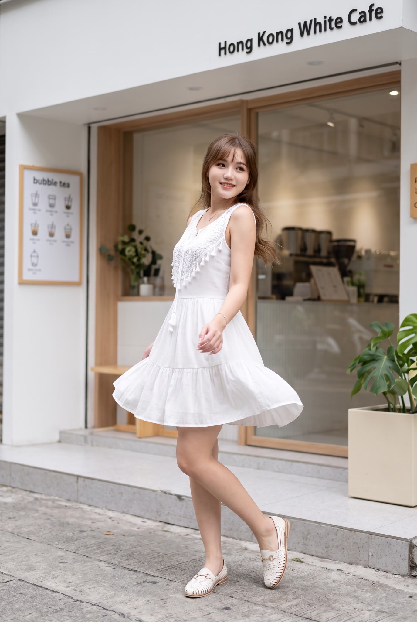 2961 Powder White Hearted Shape Emb Chest OP 35"