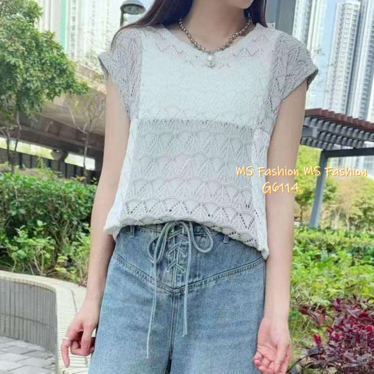 G6114 韓國🇰🇷拼色針織top set