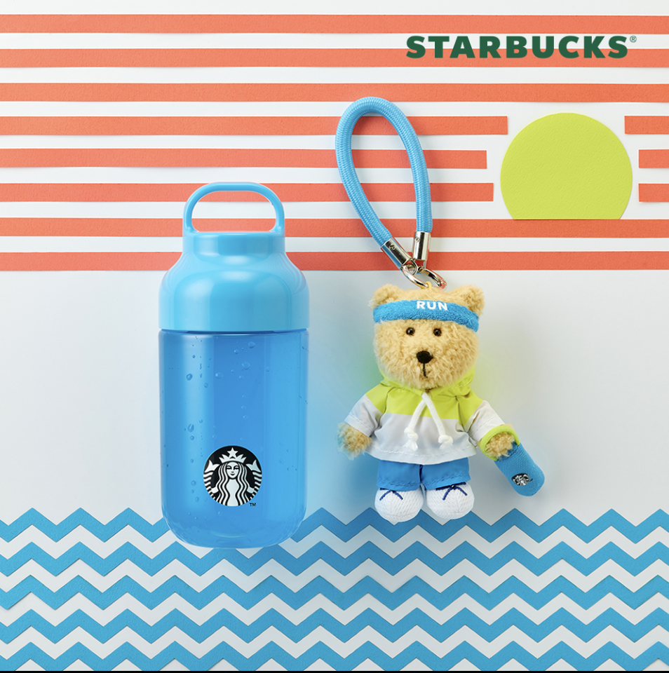 韓國 Starbucks 星巴克 Active運動熊仔 水樽鎖匙扣