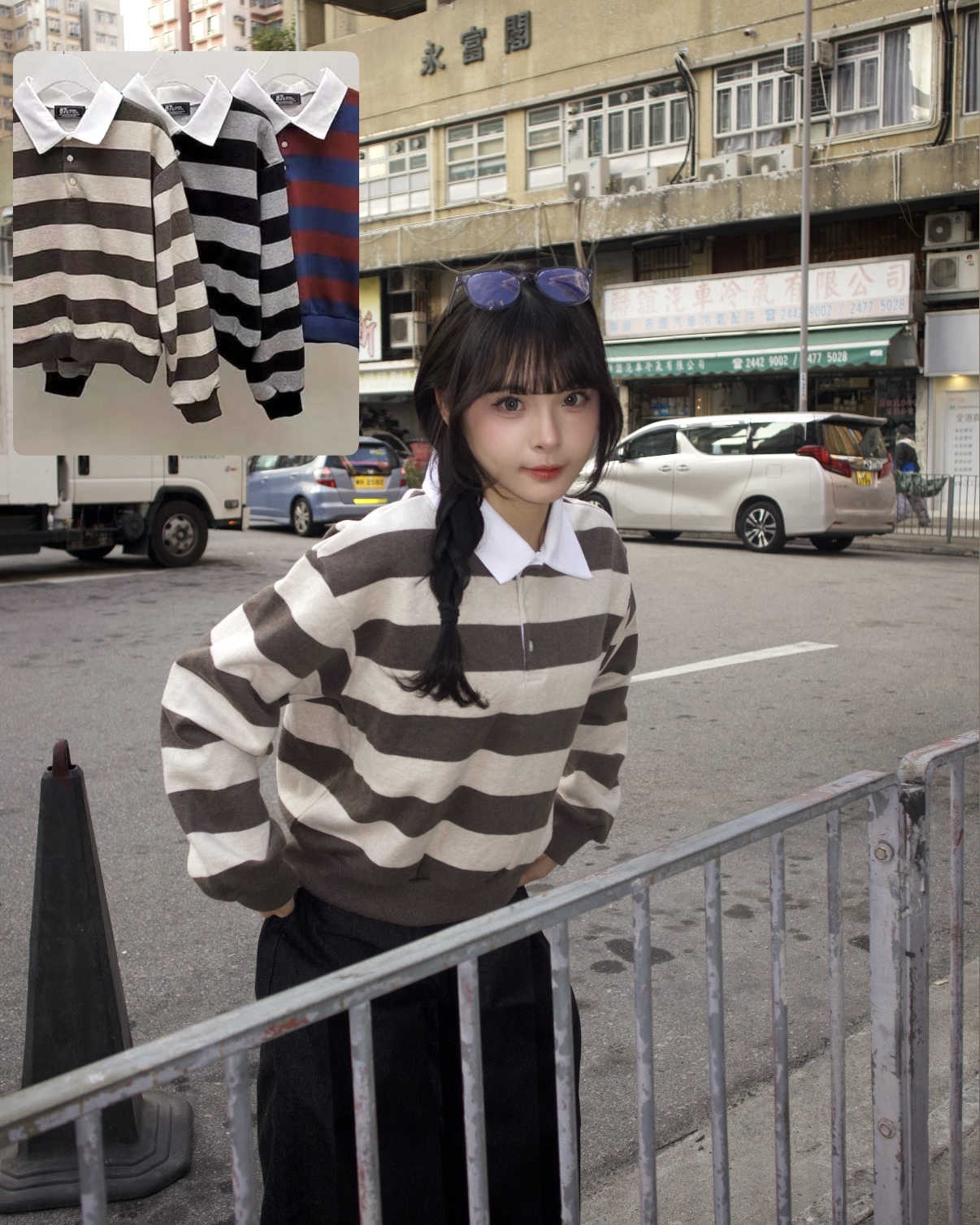 已售罄❌韓國混羊毛棉質polo領hoodie 