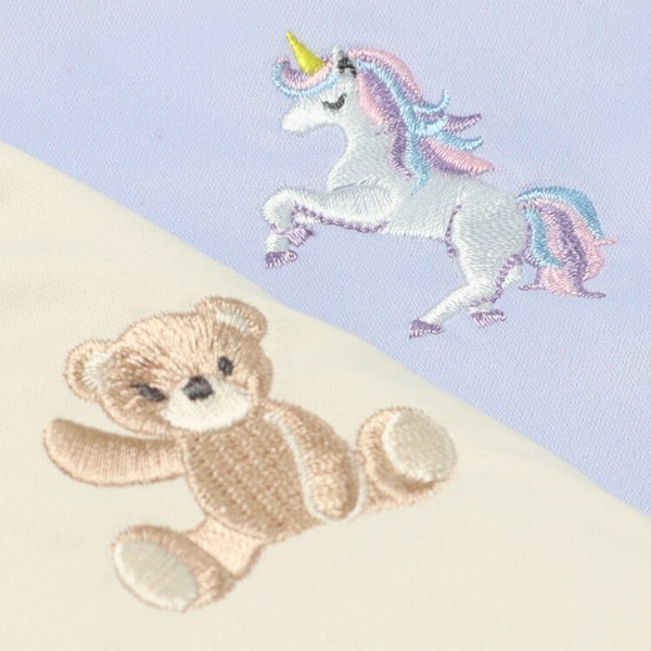 🆕【⭐訂購⭐】🇯🇵日本直送 獨角獸/小熊刺繡 薄紗褶邊 索繩背包🌀 [ELBD-0143][260318]