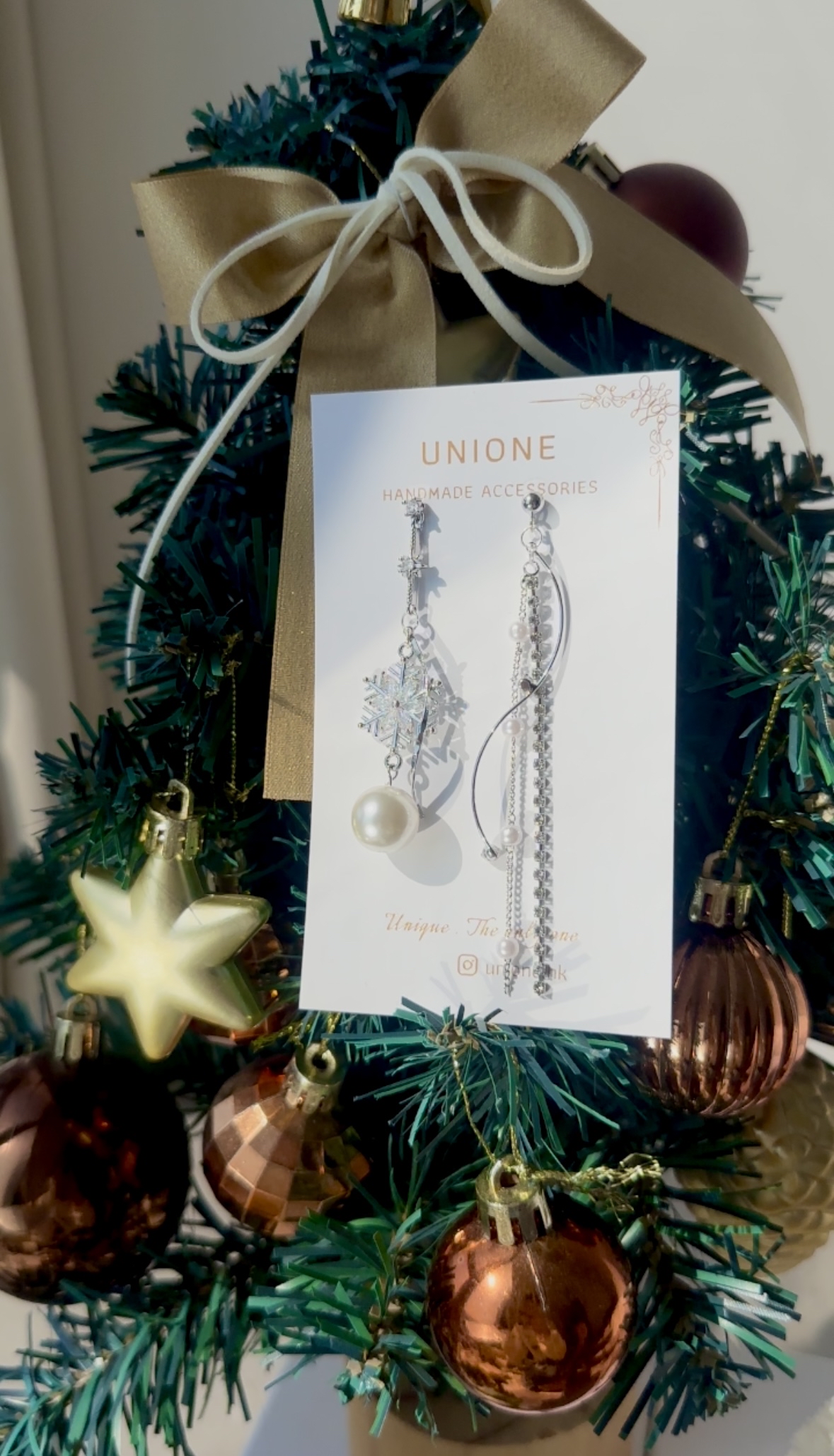 白色聖誕❄️雪花鑽耳環(銀)