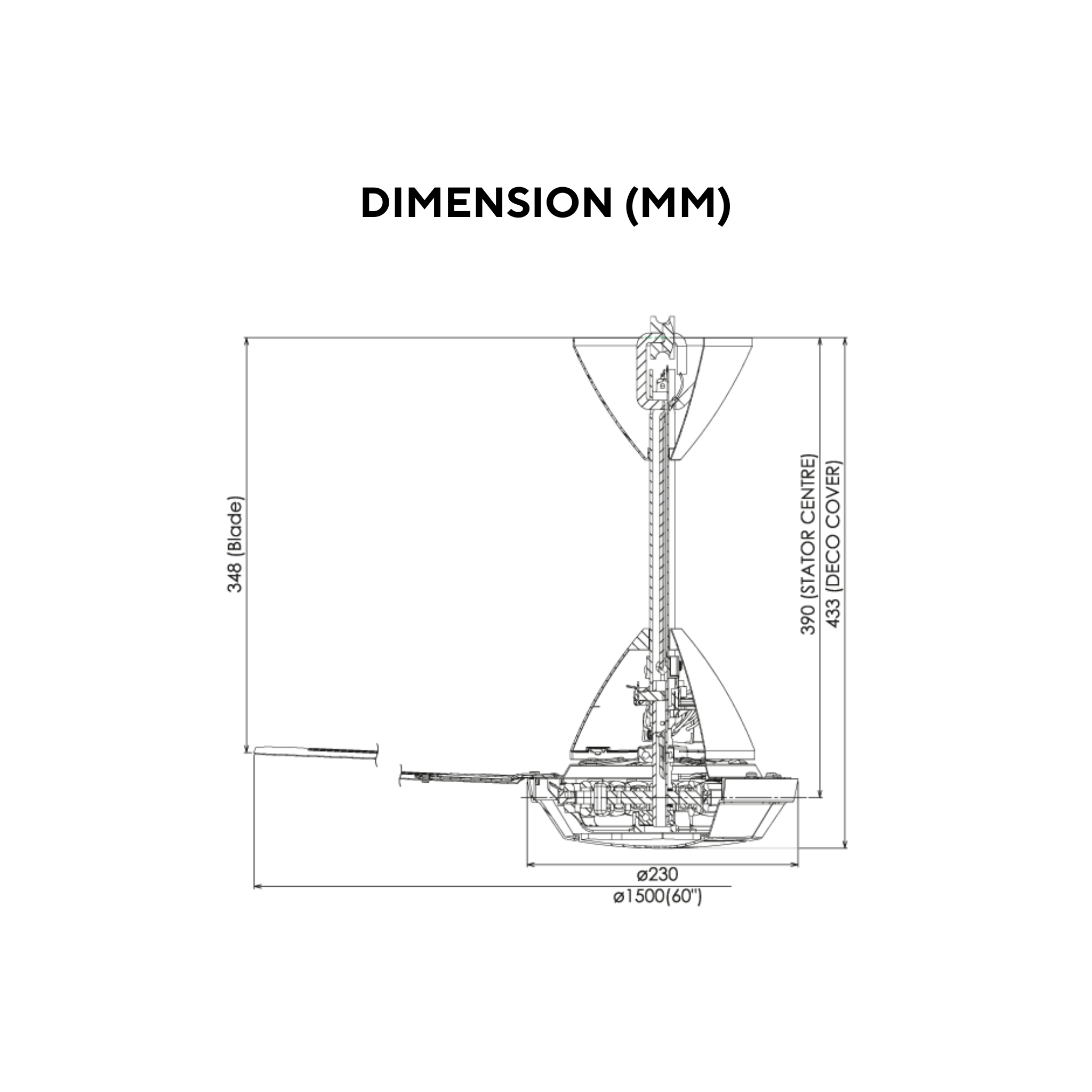 KDK 60" Ceiling Fan 3-Blade Regulator Brown (K15V0-PBR)