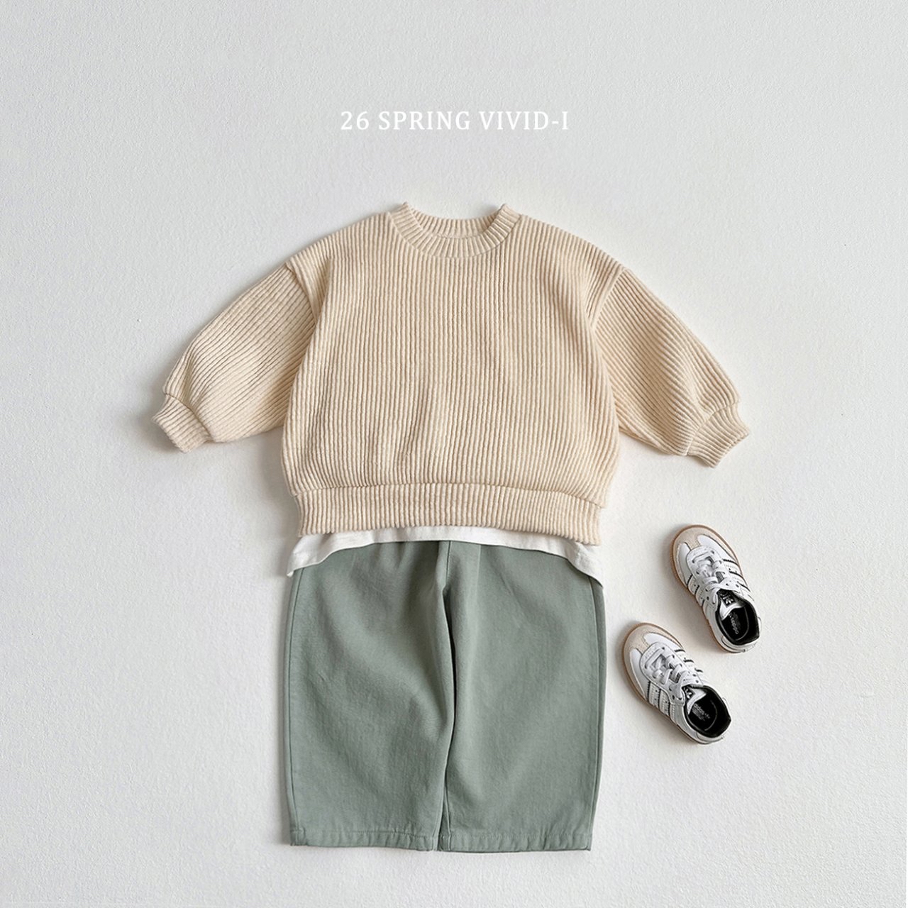 🌸預訂 韓國直送🌸🇰🇷VIVIDI三色寬鬆羅紋針織衛衣