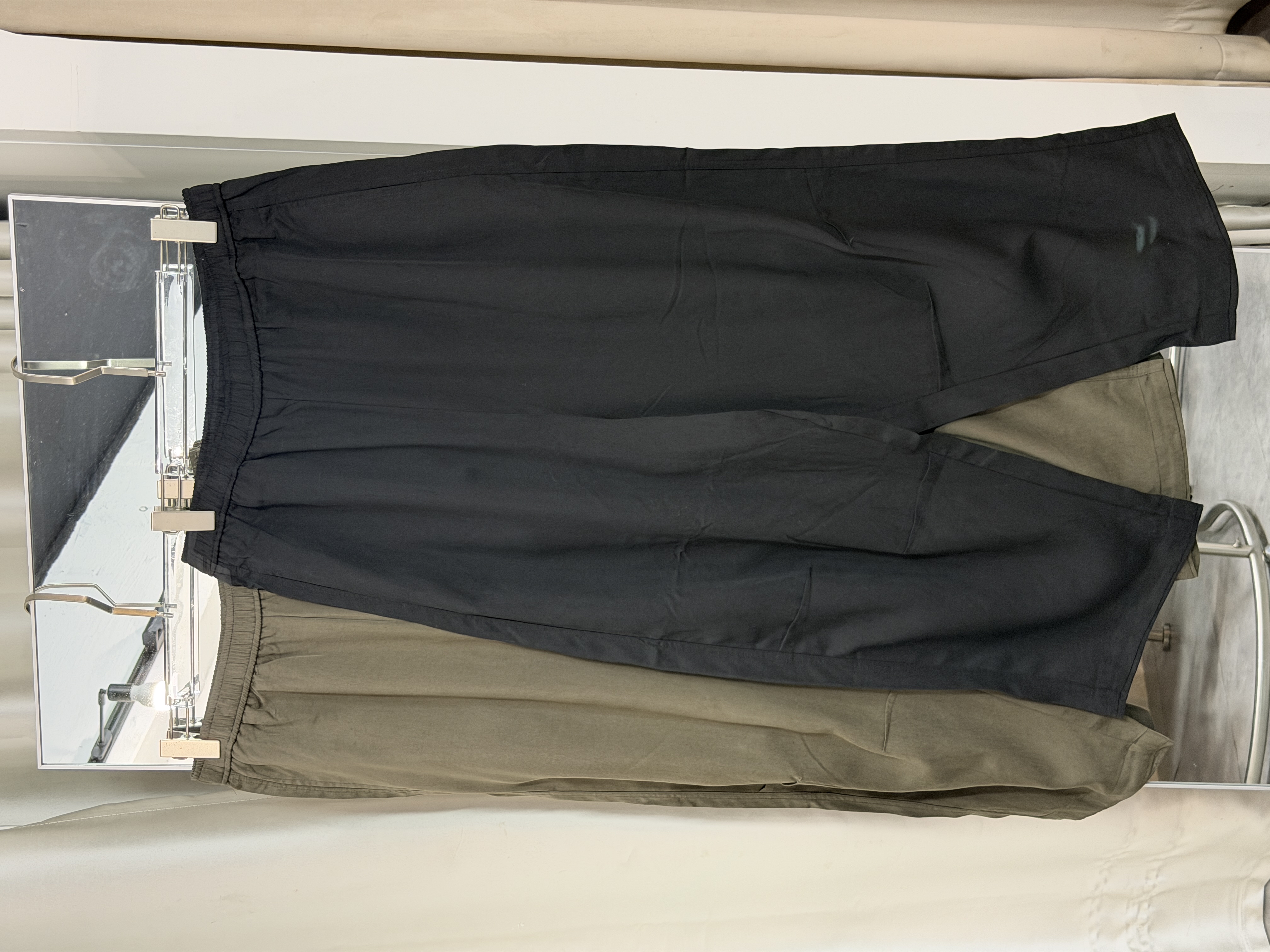 簡約休閒免燙寬鬆修腳褲