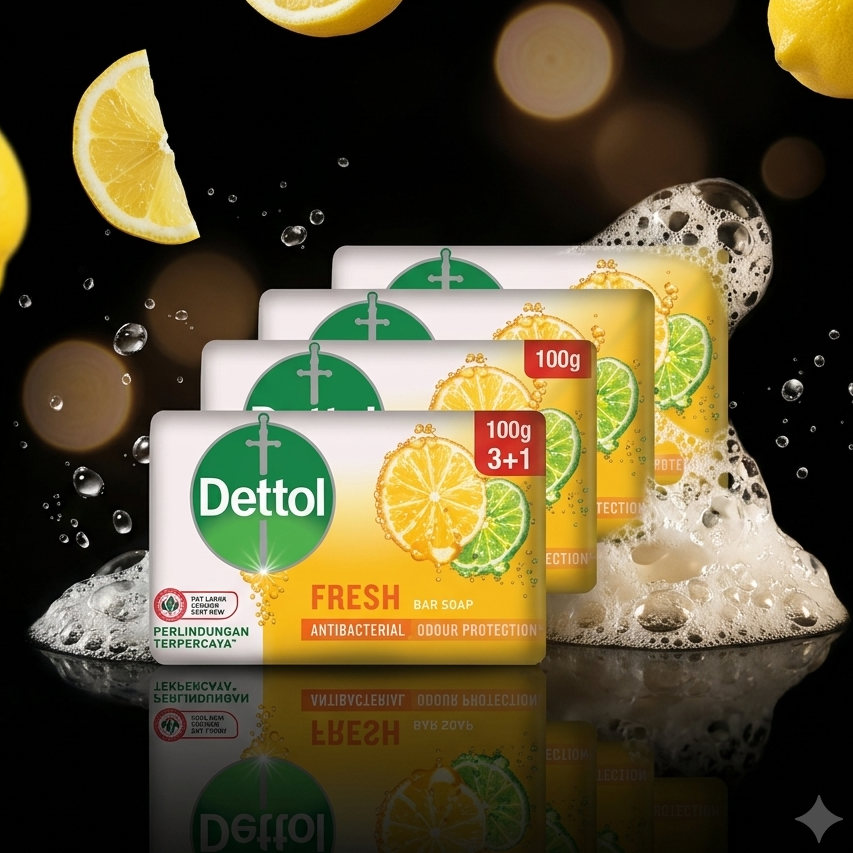 Dettol Bar Soap 100g x 3+1 Fresh