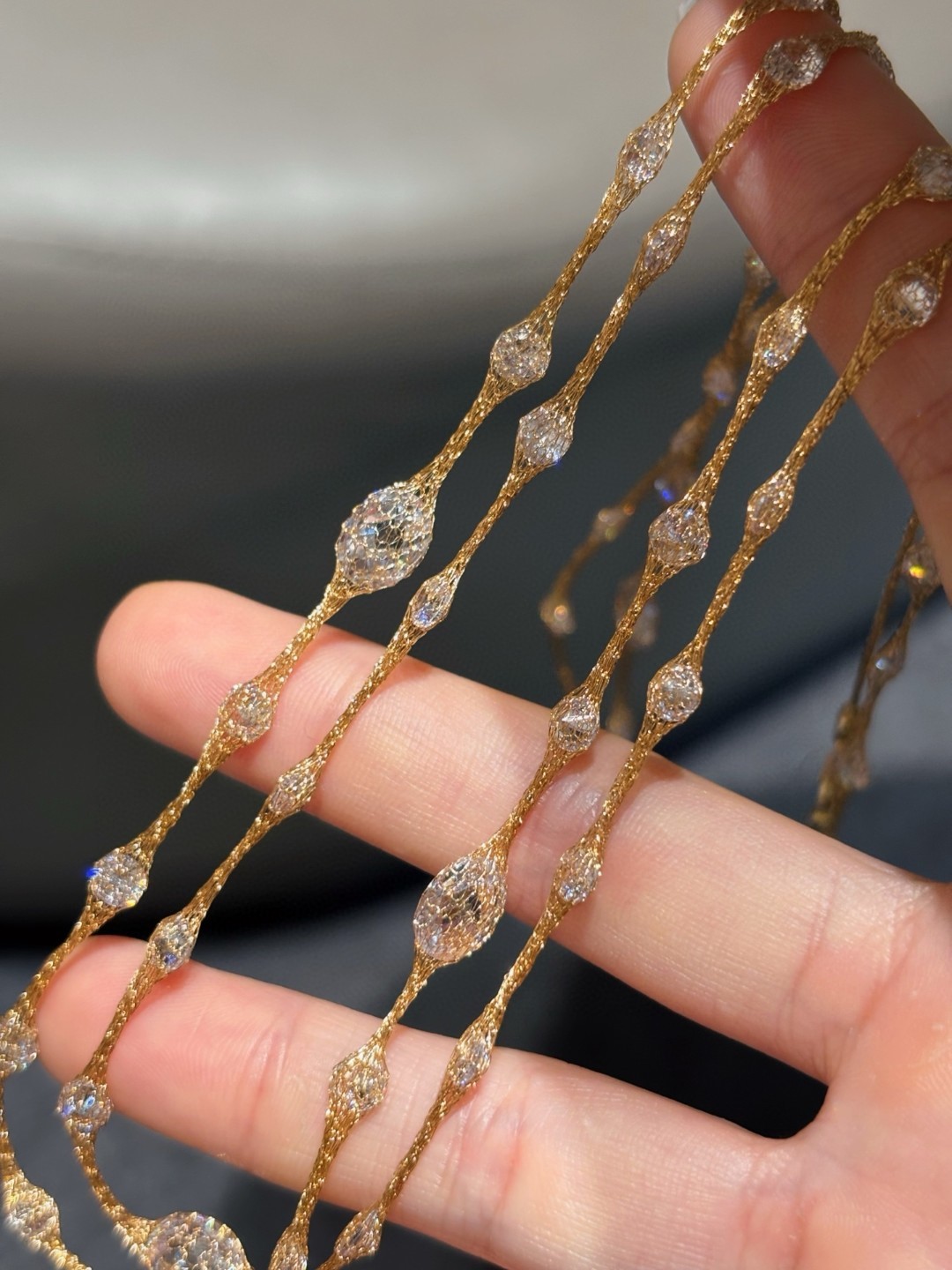 18K Cubic Zirconia Gold Necklace