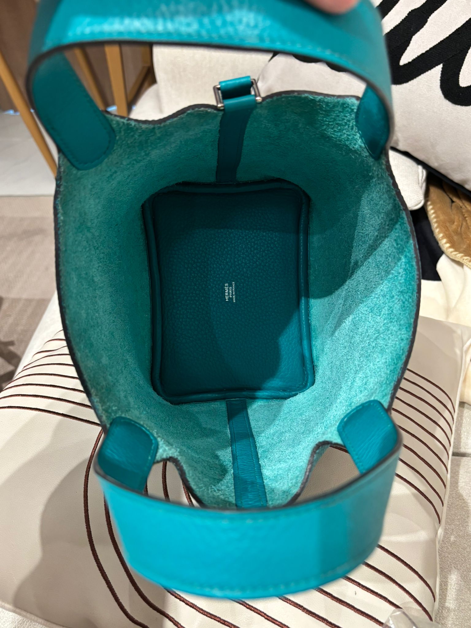 Hermes picotin 18,blue paon,STAMP X 100%Authentic ,96%new ✅Key Lock ✅Dust bag ✅Box