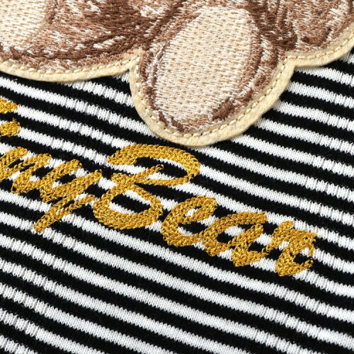 🆕【⭐訂購⭐】🇯🇵日本直送🌀小熊刺繡貼布 拼色綑邊袖 條紋短袖Tee［3款選］🌀 [ELDA-0279][260530]