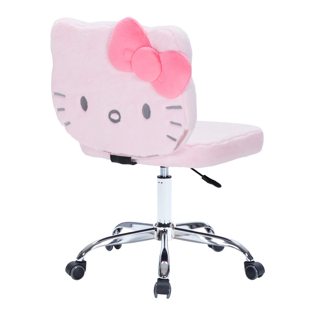 📦訂購 美國代購 Impressions Vanity Sanrio Hello Kitty Teddy Fur Swivel Vanity Chair旋轉式辦公桌椅 化妝椅