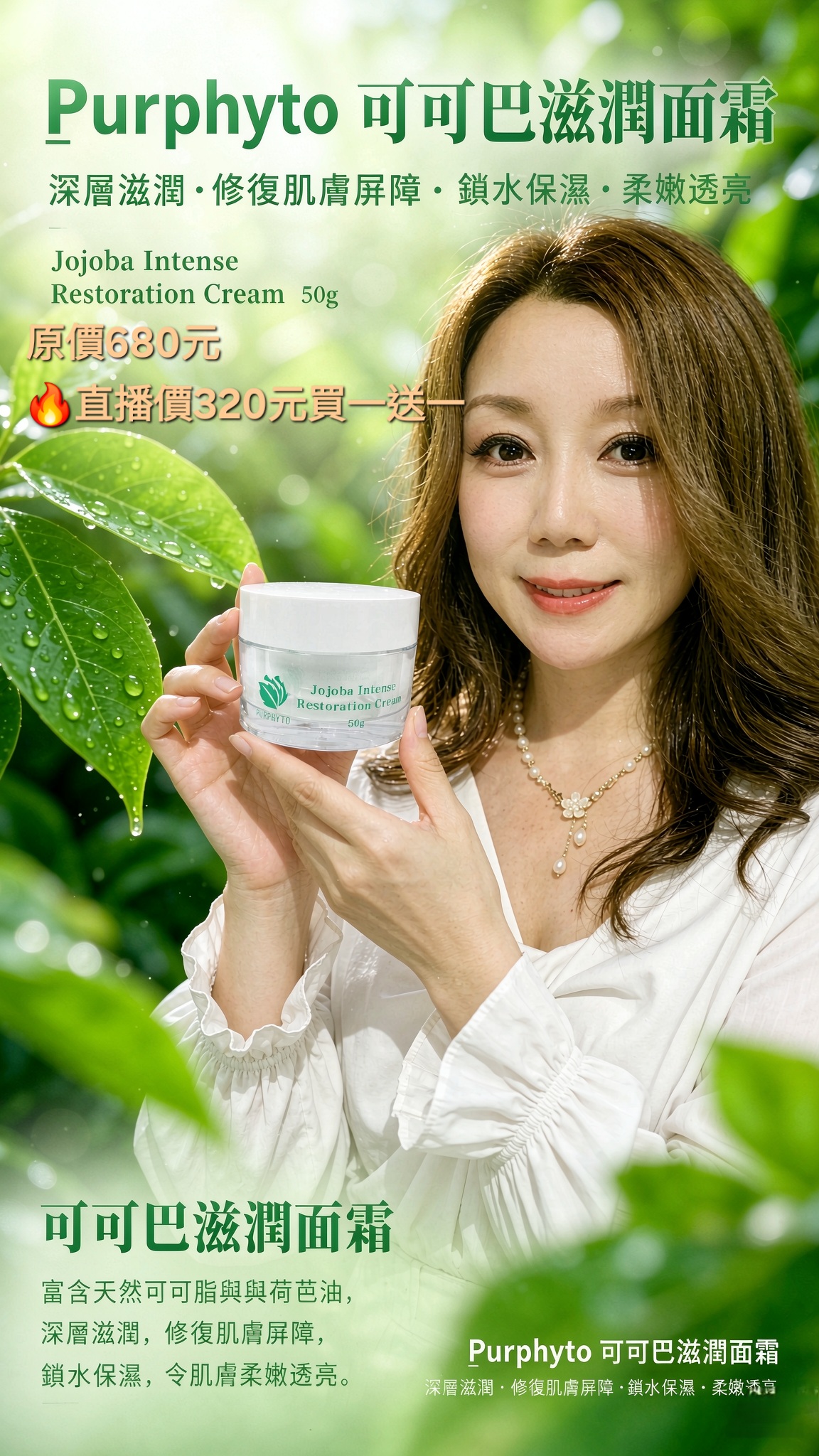 C9 Purphyto 可可巴滋潤面霜(50g)(320元買一送一)
