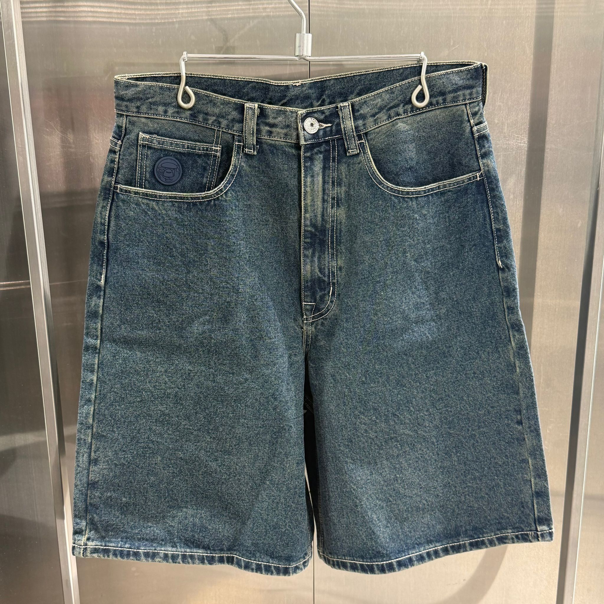AAPE AAPENOW moonface denim shorts (C677)
