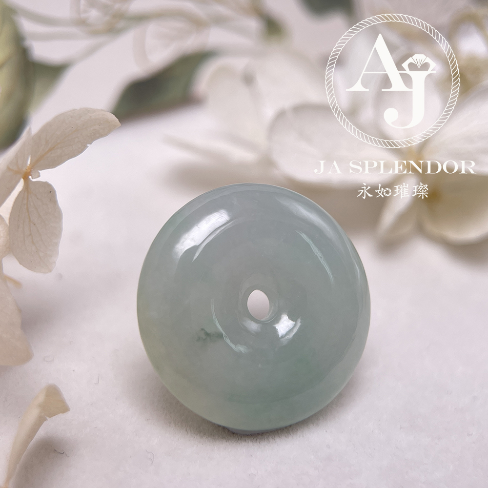  JN-181 天然翡翠A玉 冰潤飄綠平安扣