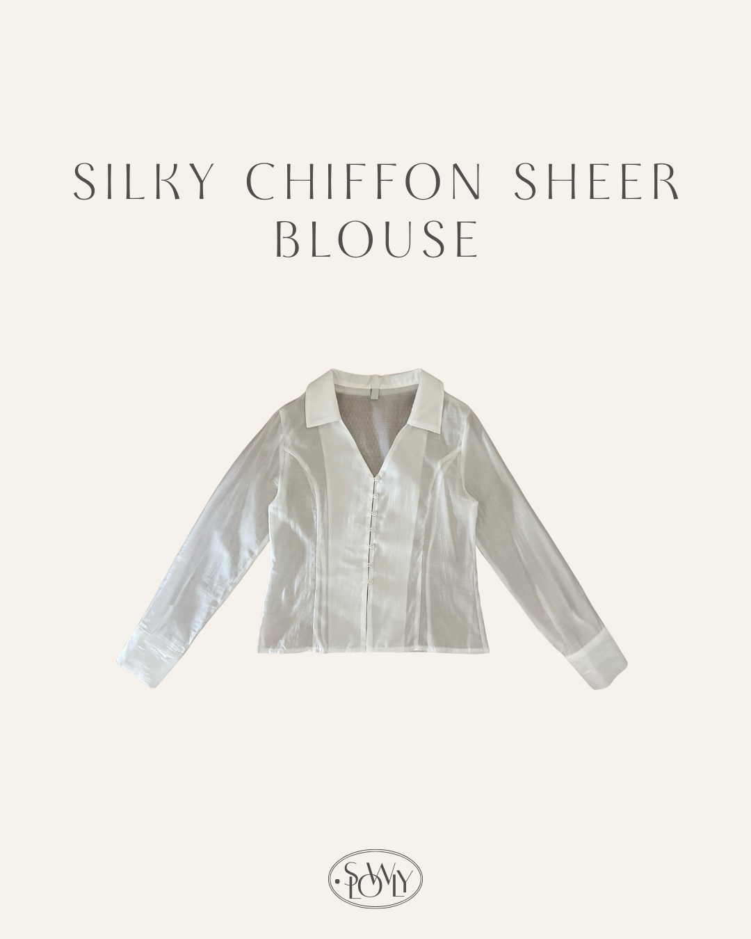 微光澤絲滑雪紡襯衫