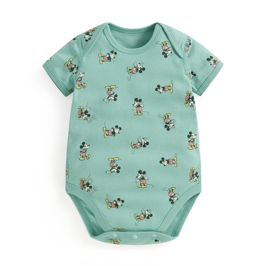 💚預訂 台灣直送💚Disney系列六色人物印花純棉短袖包屁衣