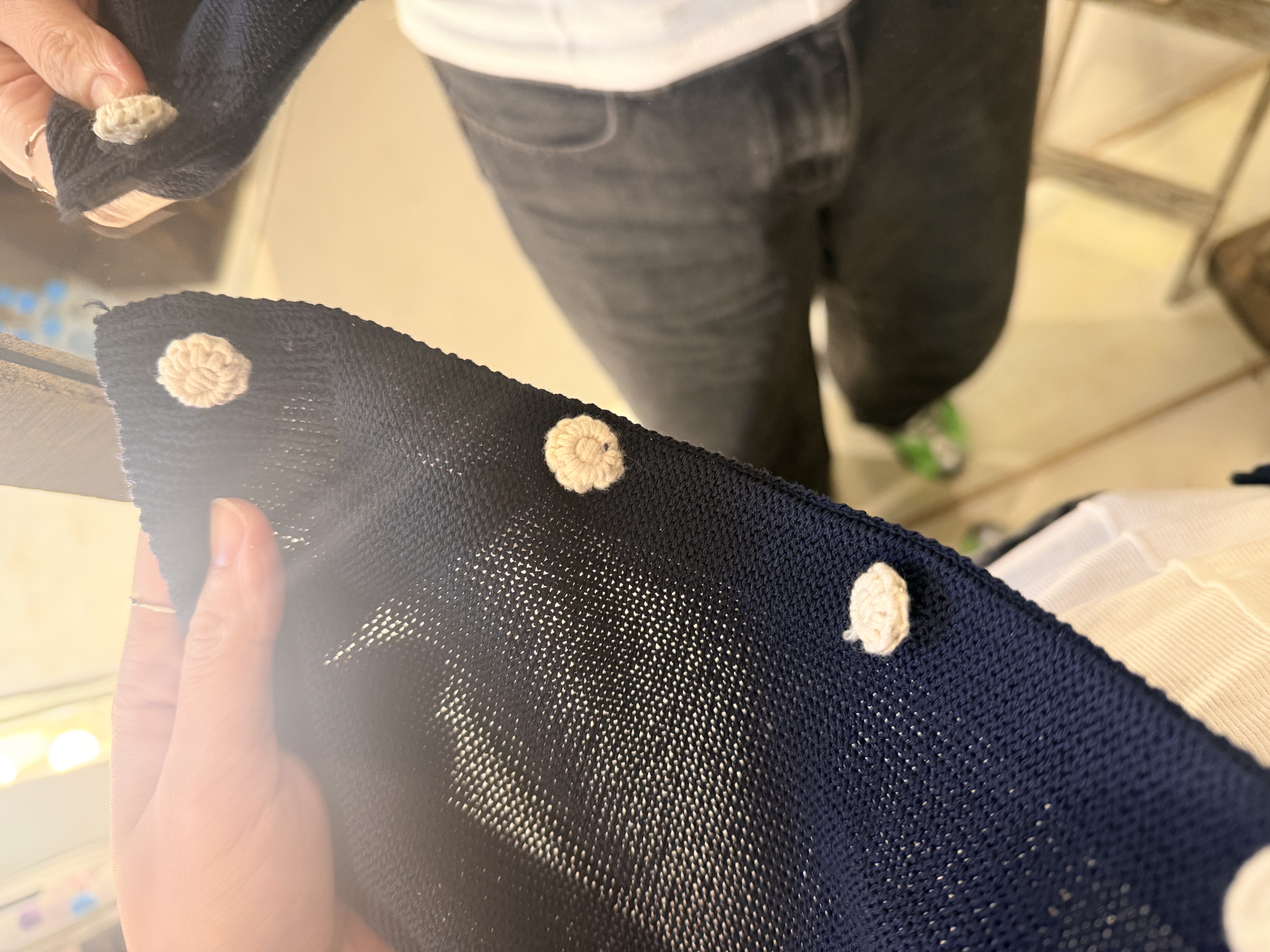 Flower button vest cardigan 