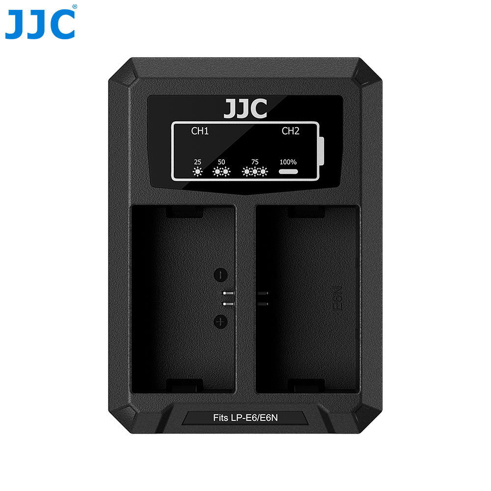 JJC USB Dual Battery Charger For CANON LP-E6 (DCH-E6TC)