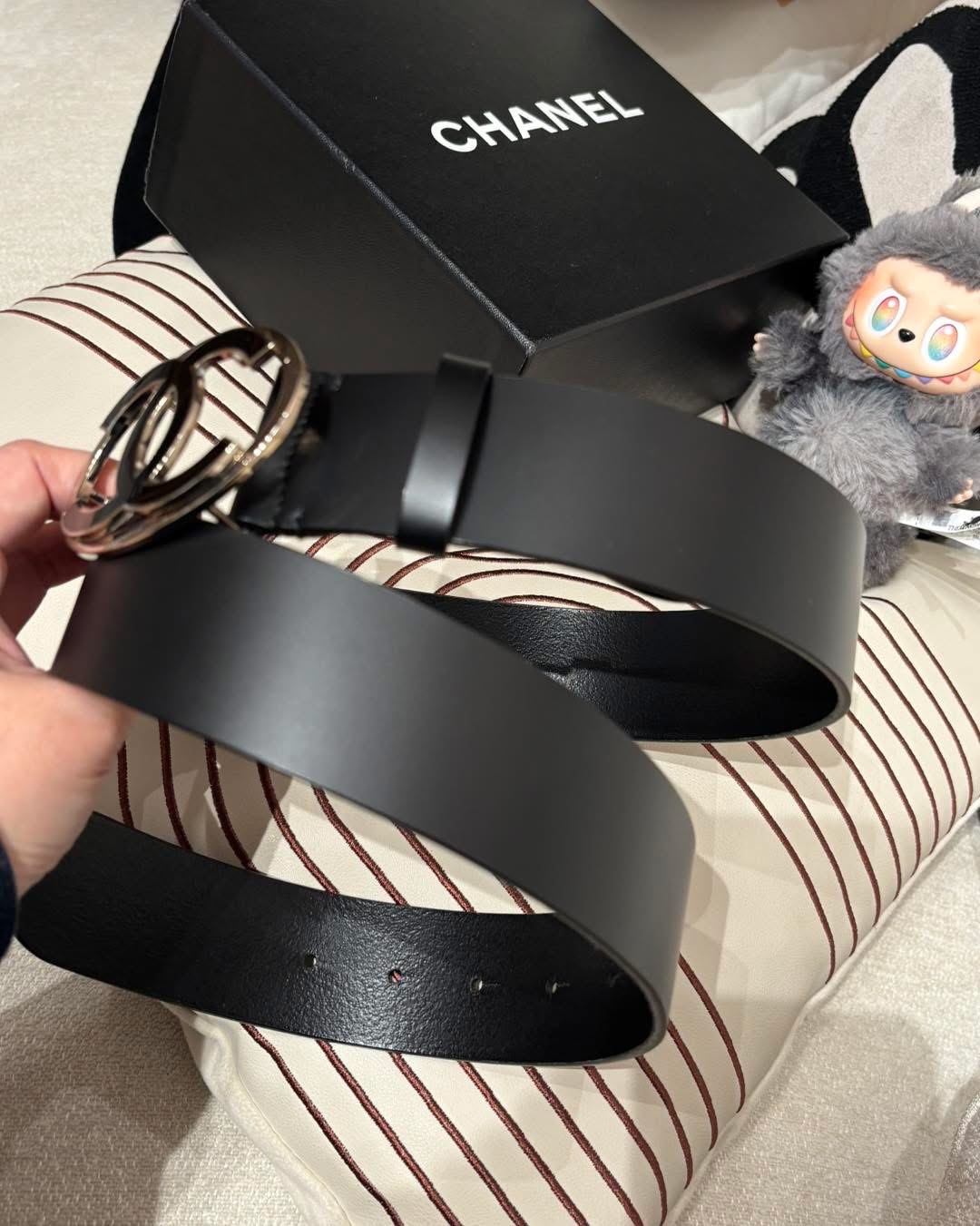 Chanel belt 黑色牛皮CC logo皮帶85cm 100%Authentic,98%new✅盒