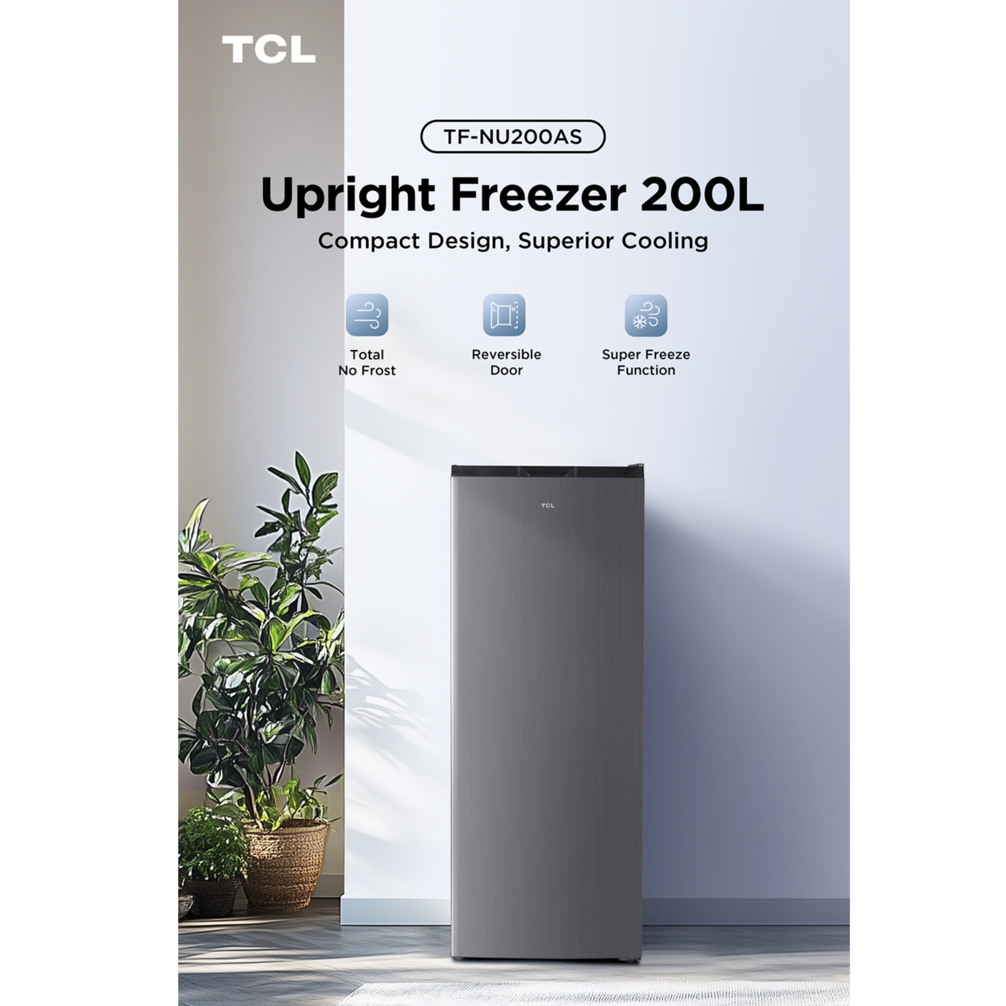 TCL 161L No Frost Upright Freezer (TF-NU200AS)