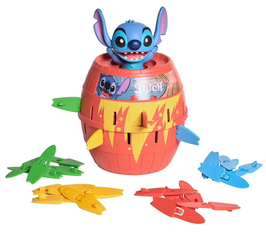 Disney Stitch爆彈桶遊戲 親子桌遊 兒童互動玩具 Pop Up Stitch 動作遊戲 4歲以上禮物推薦