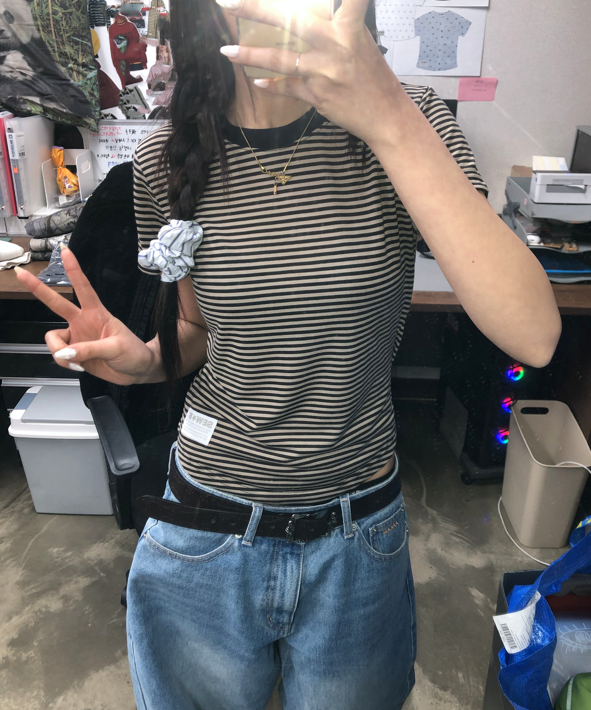 🇰🇷訂購｜SEW-B 26SS｜Baby stp semi-cropped short-sleeve tee 4色 