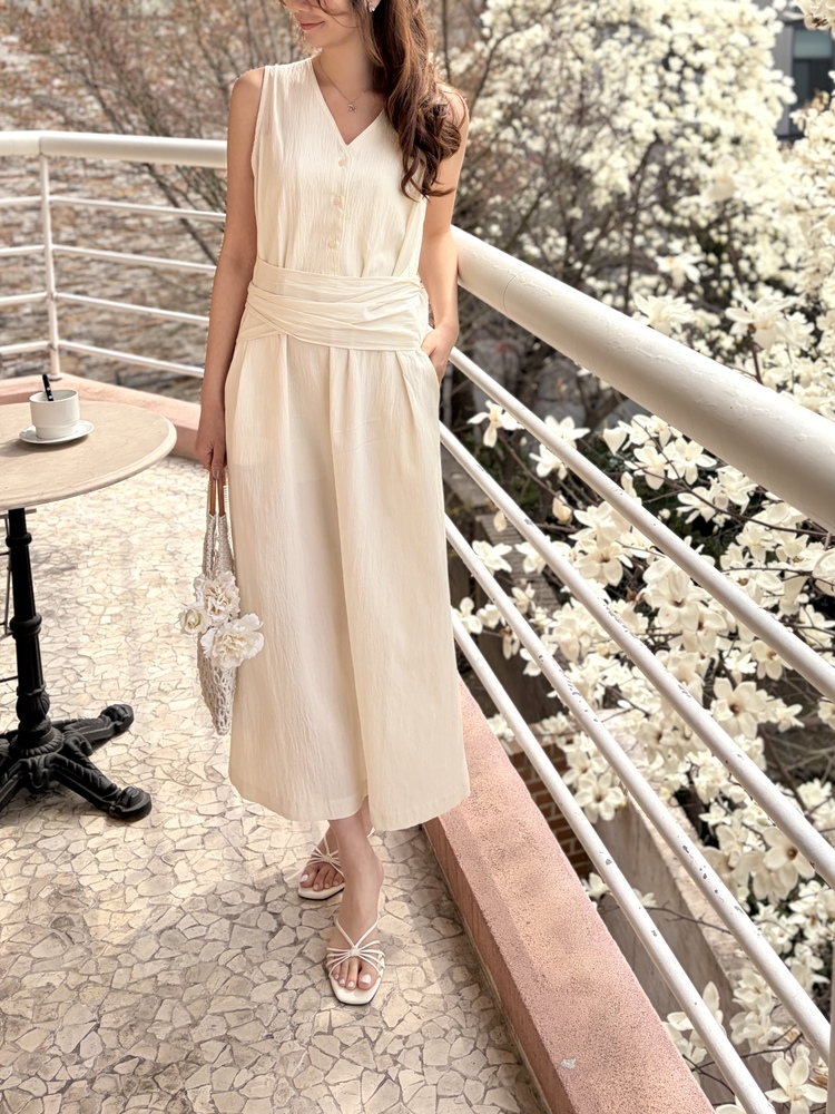 Arya Two-Way Textured Dress (Ivory)