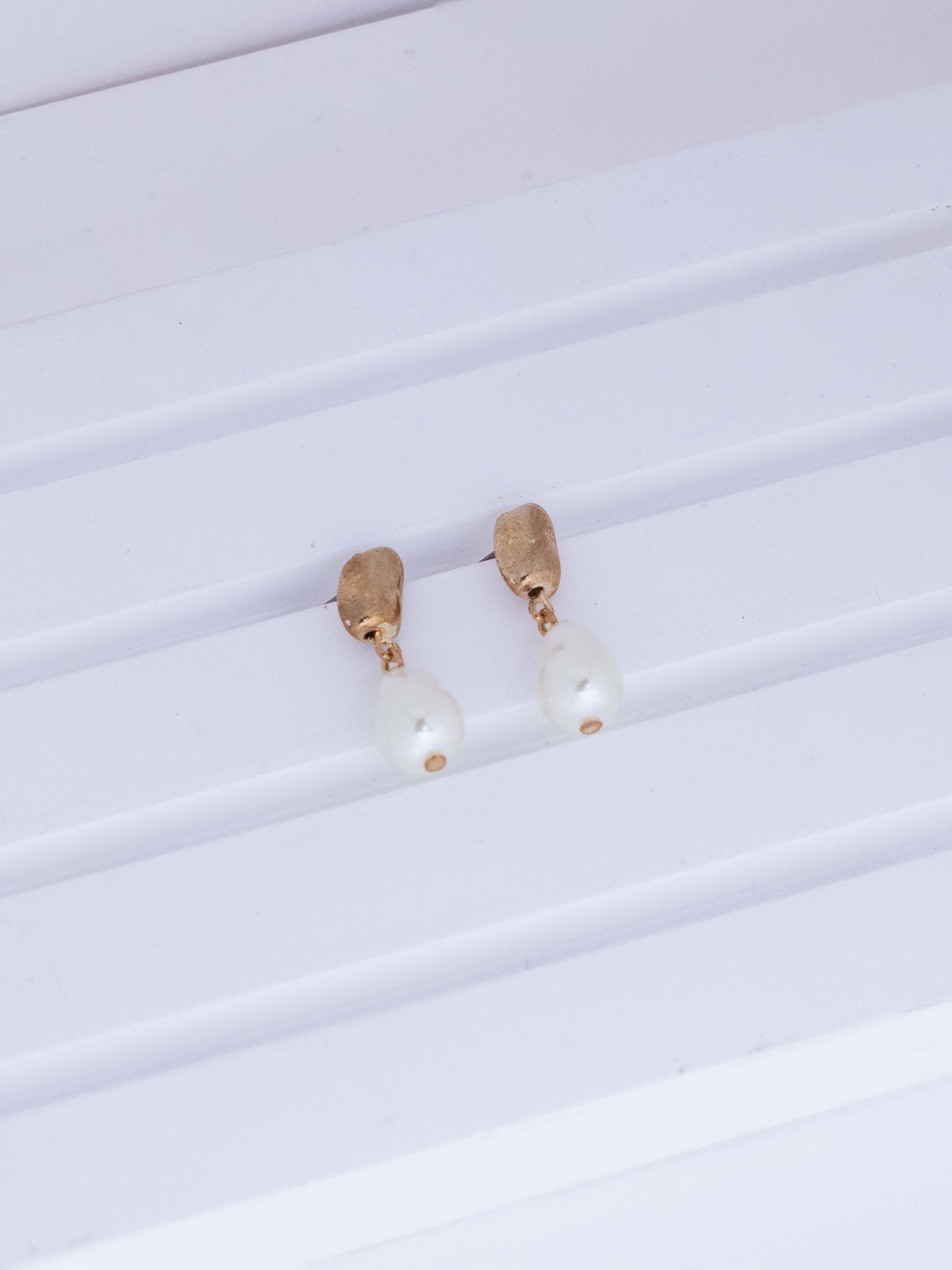 Baroque Pearl Drop Stud Earrings