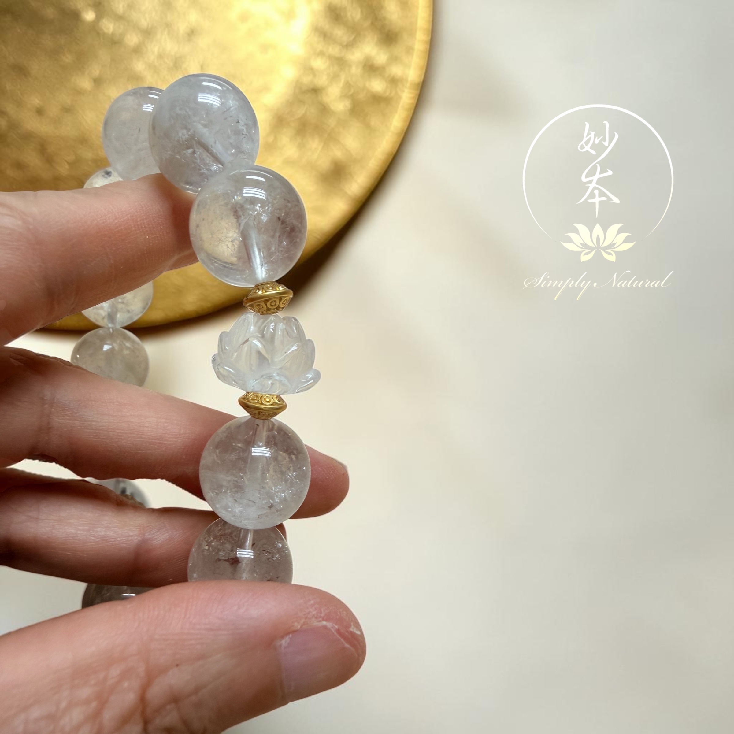 15mm (大珠） 蓮花水晶手串（兩天法會加持）