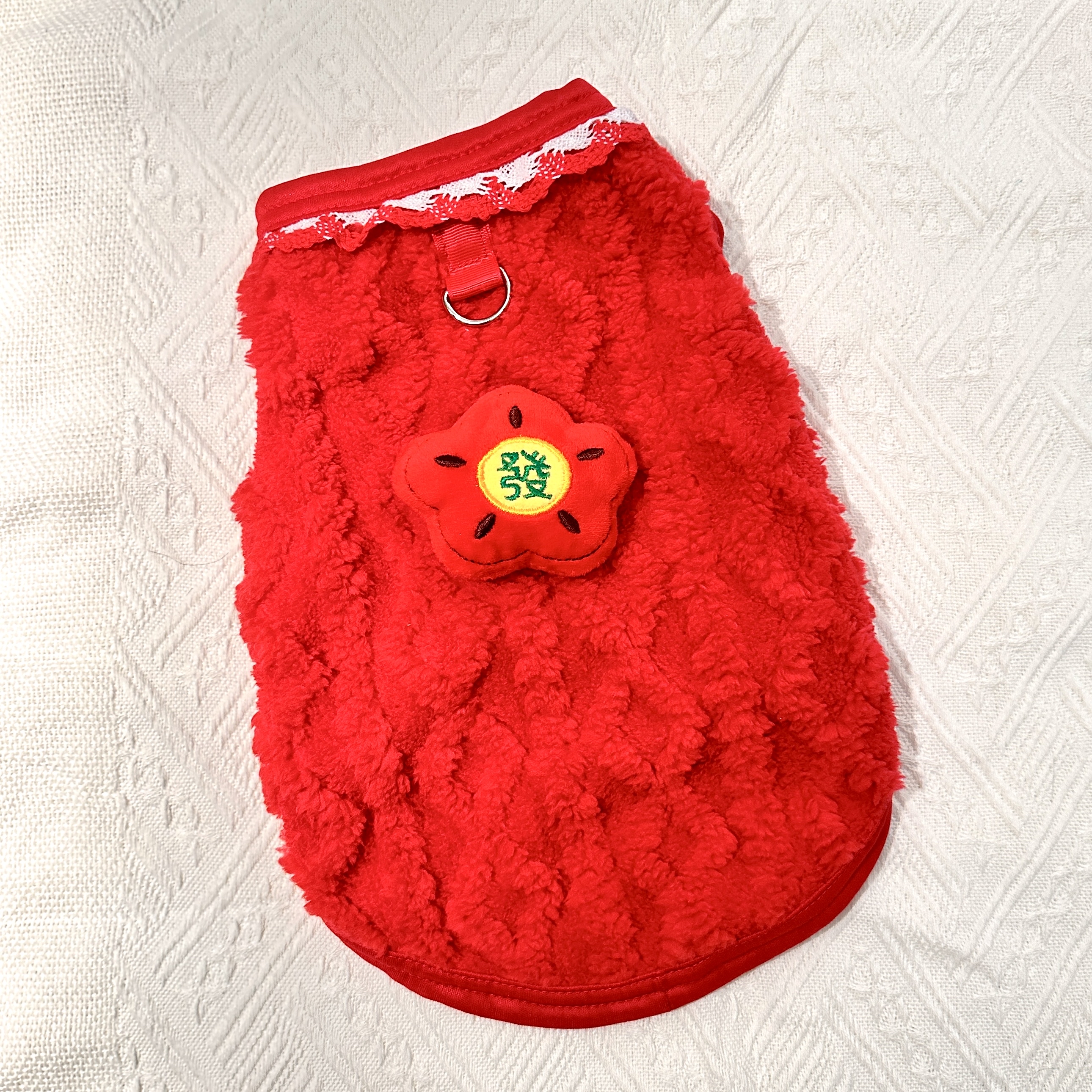 (現貨即取)新年喜慶紅色毛冷針織貓咪背心衣服