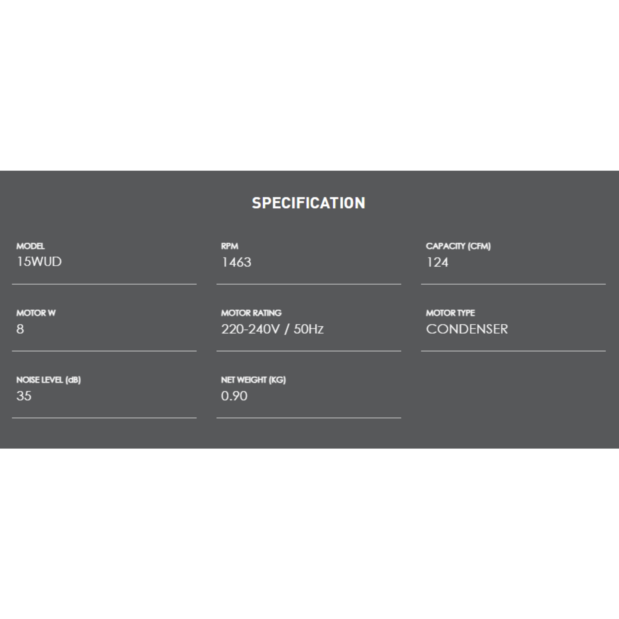 KDK 6" Glass Mount Ventilating Fan (15WUD)