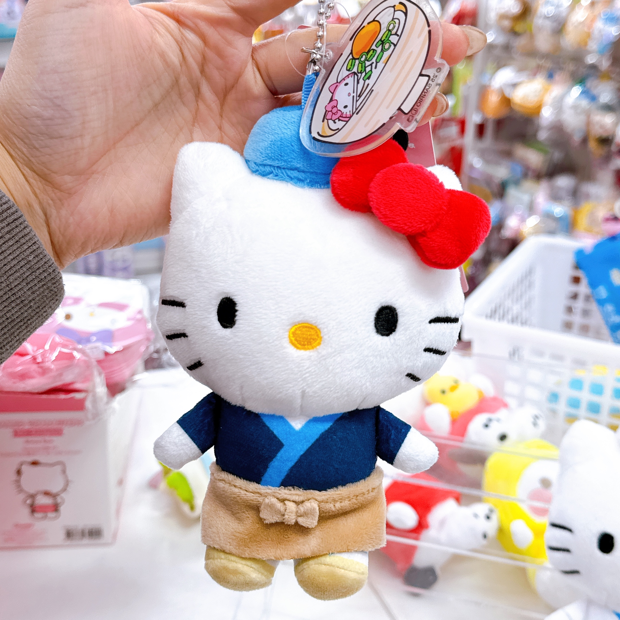 日本直送Hello Kitty扮壽司師傅/拉麵師傅公仔掛飾  17769