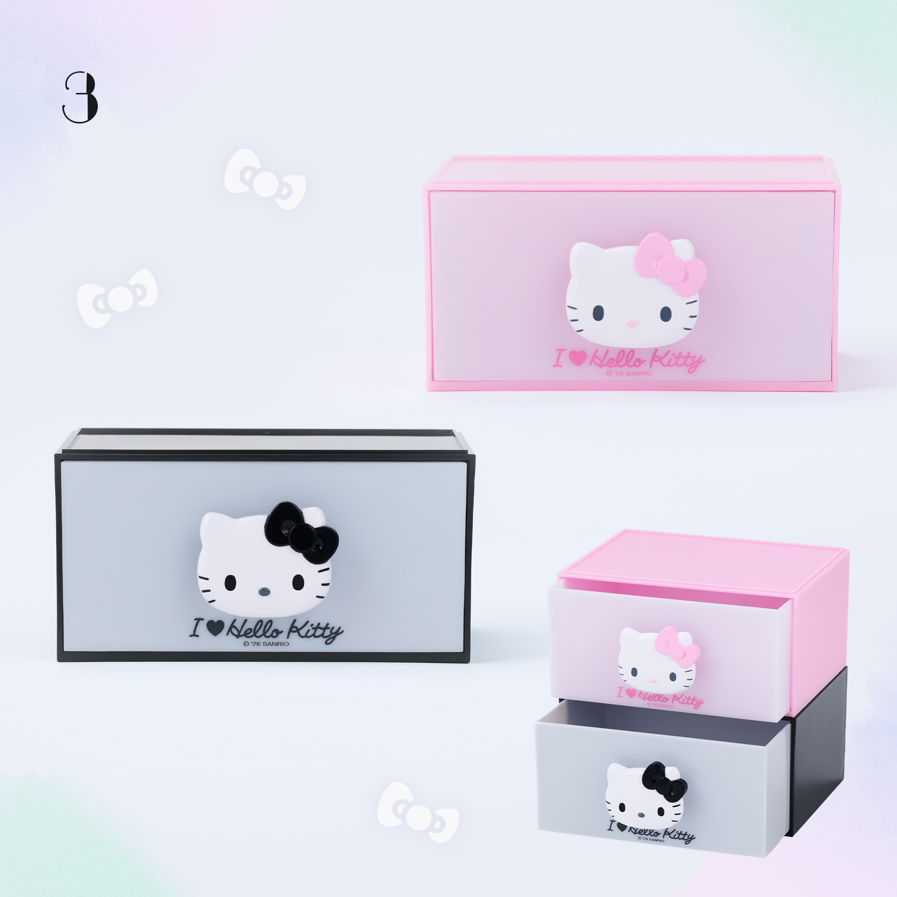 🌸 【預訂】I ♡ Hello Kitty Series - No.3-Stacking Chest