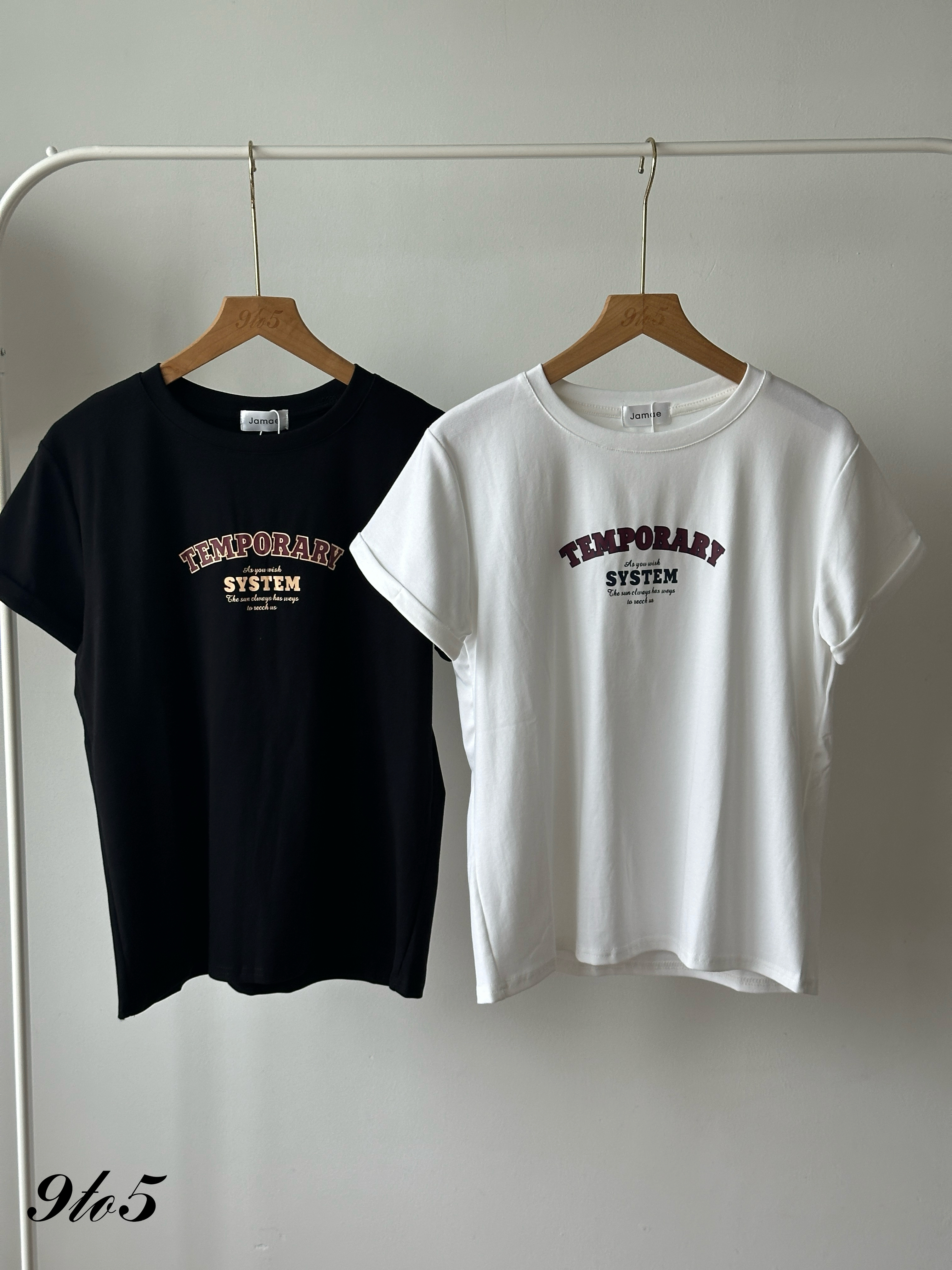 T4390 Printed Wording Tee - 4 Colors 