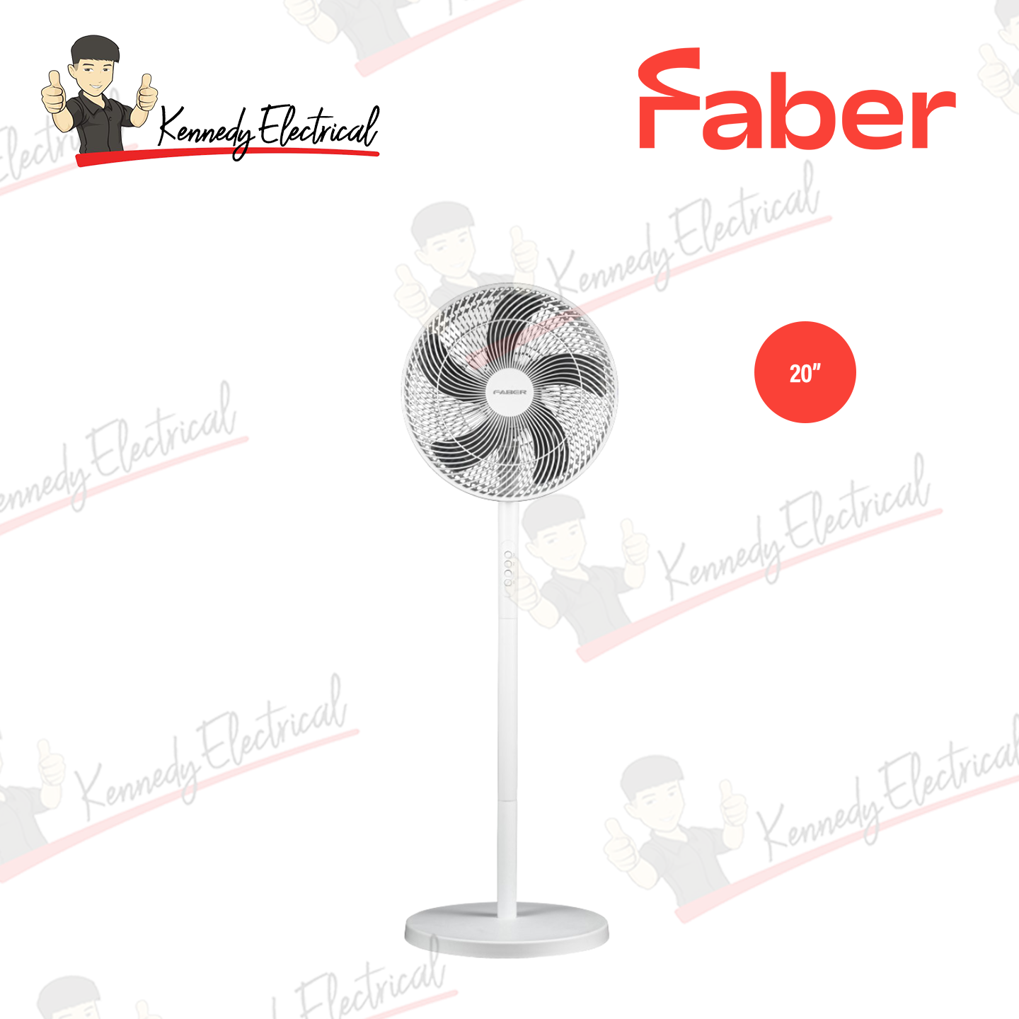 Faber 16" 3 Speed Control Stand Fan FSF BLISS 3616WH