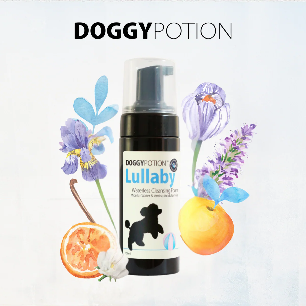 DoggyPotion LULLABY 免沖洗潔毛泡沫 (爽身粉香) 150ml