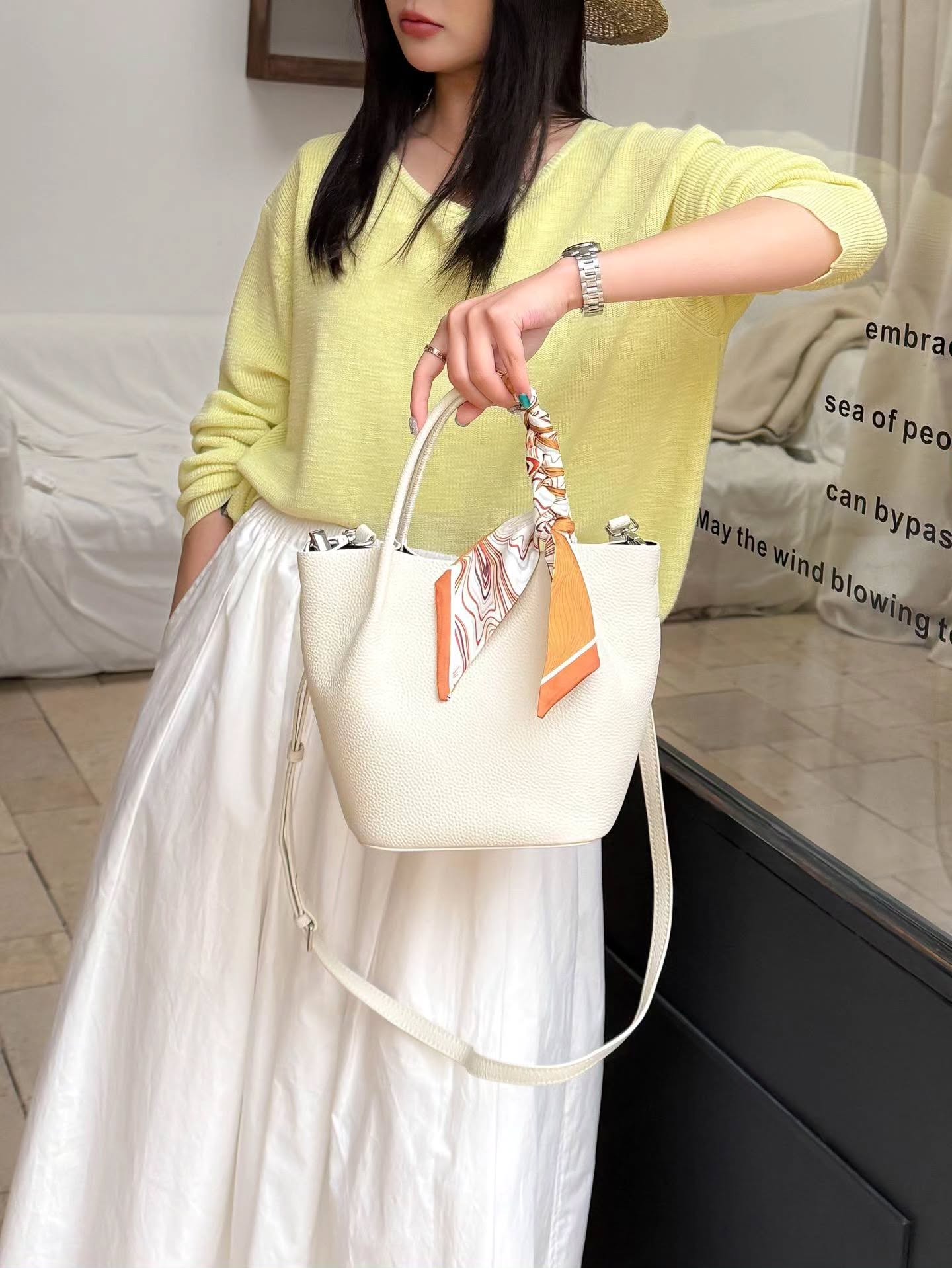 3313# 经典菜篮子包 附送丝巾 TOGO头层牛皮🇨🇳