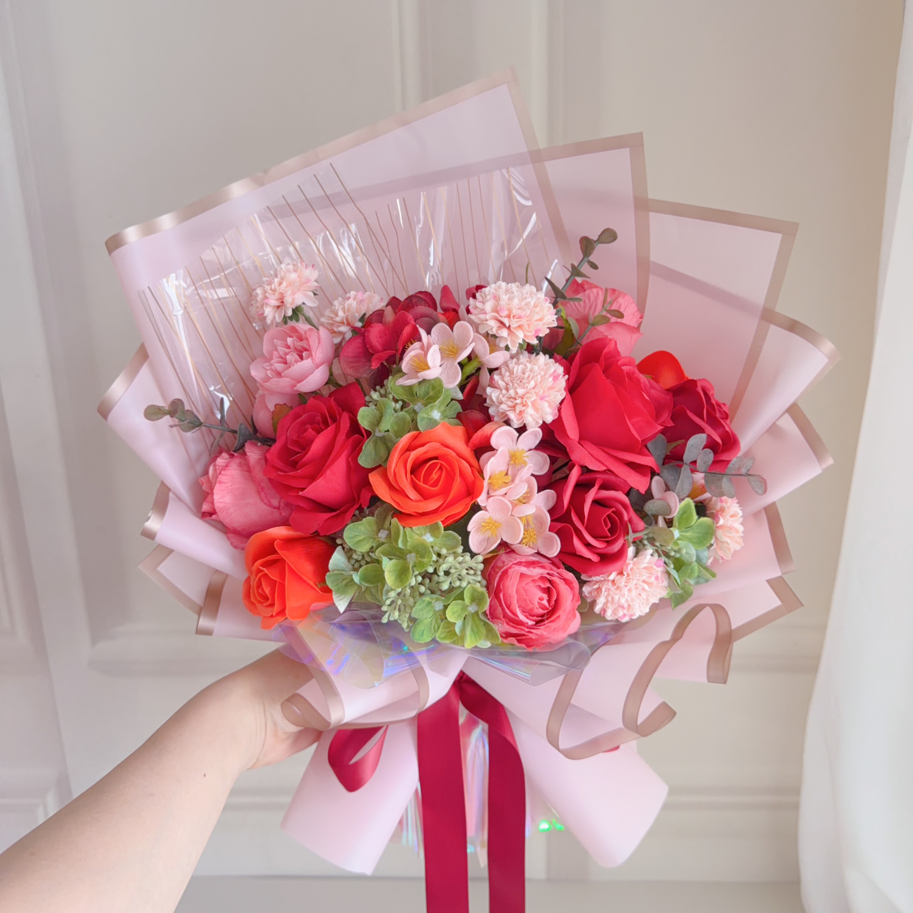 (現貨)香皂花&絲花花束