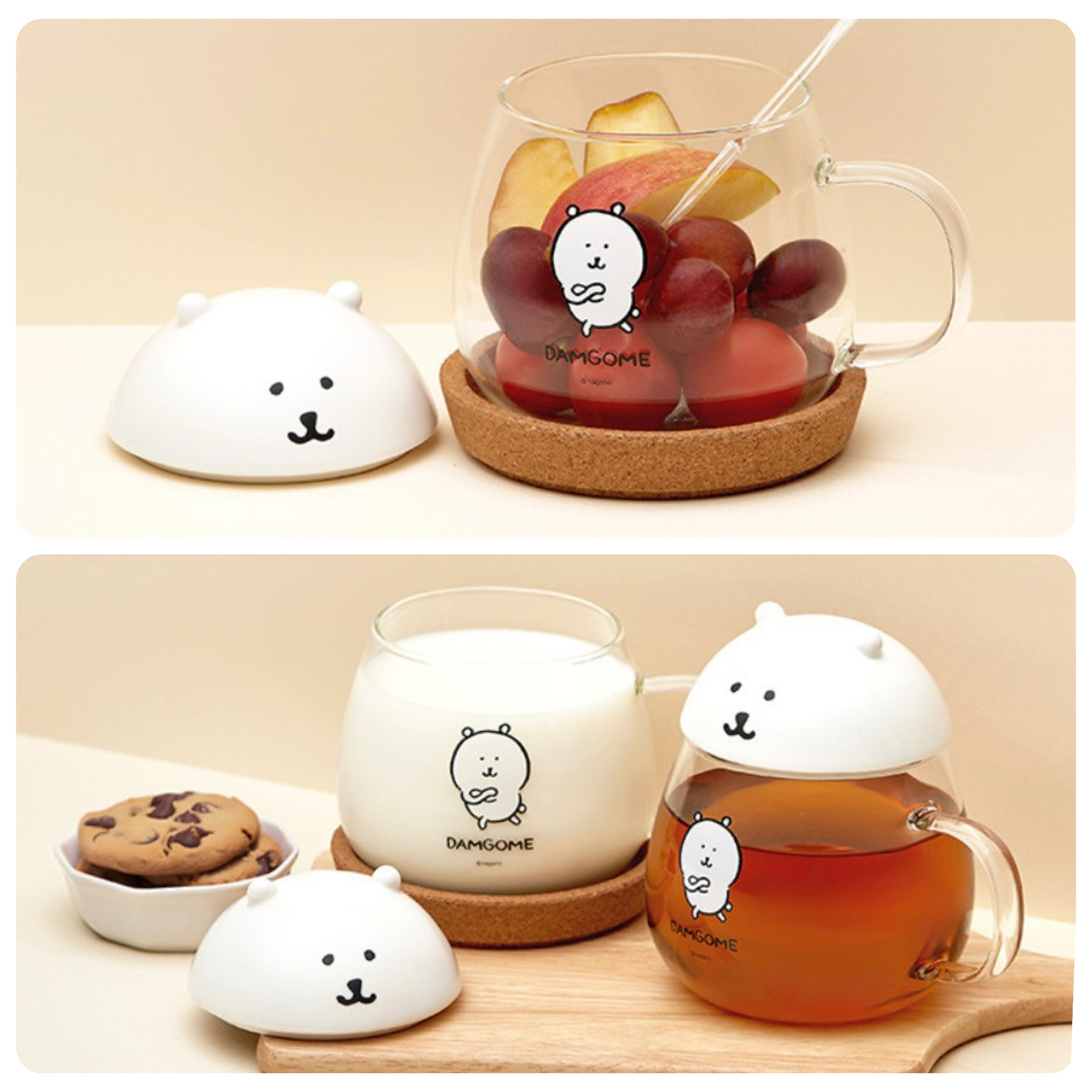 韓國預訂📍Joke Bear得意大頭樣水杯/玻璃杯