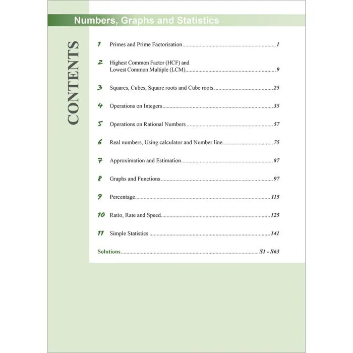 Secondary 1 Integrated Mathematics Numbers, Graphs & Statistics [G3 and IP]