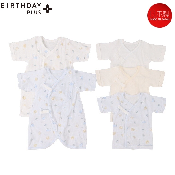 🇯🇵限量預訂 日本直送🇯🇵日本製淺藍色動物樂器印花新生兒純棉打底五件套