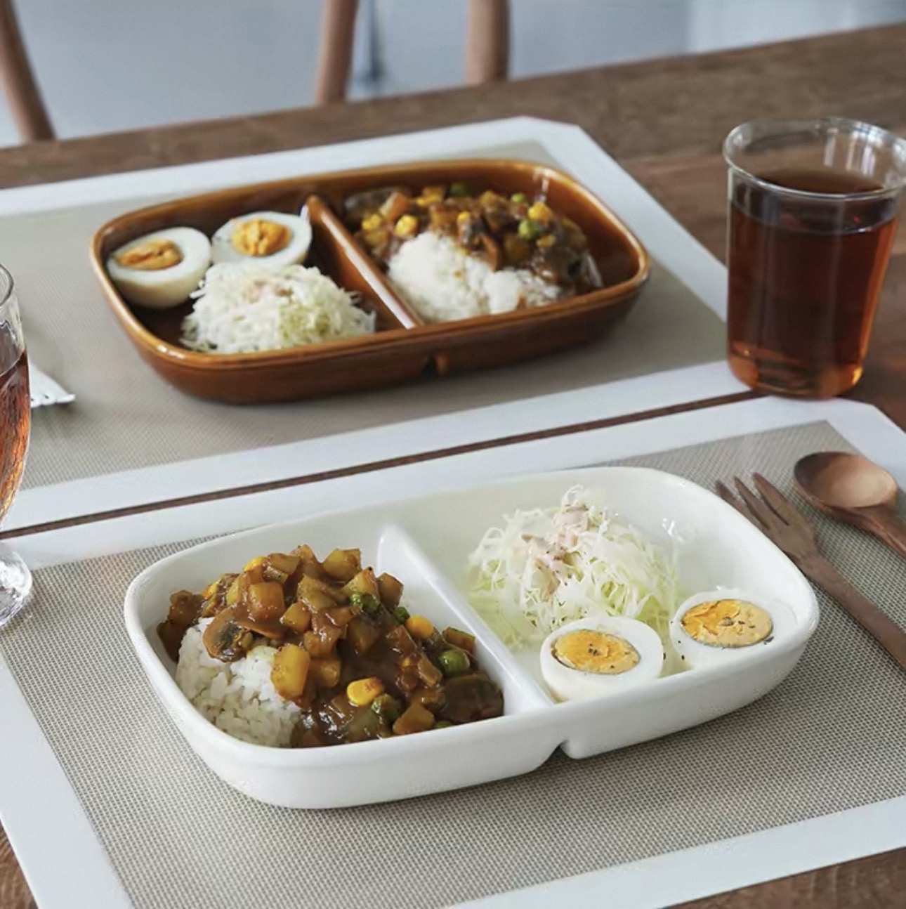 日本霜山耐高溫陶瓷分隔餐盤