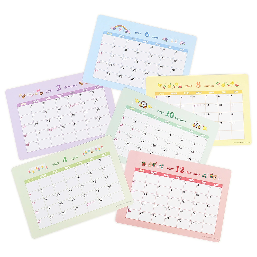 【日本限定】Sanrio 2027 兩用桌上日曆附相框 | 可愛爆燈！用完即變身相框 